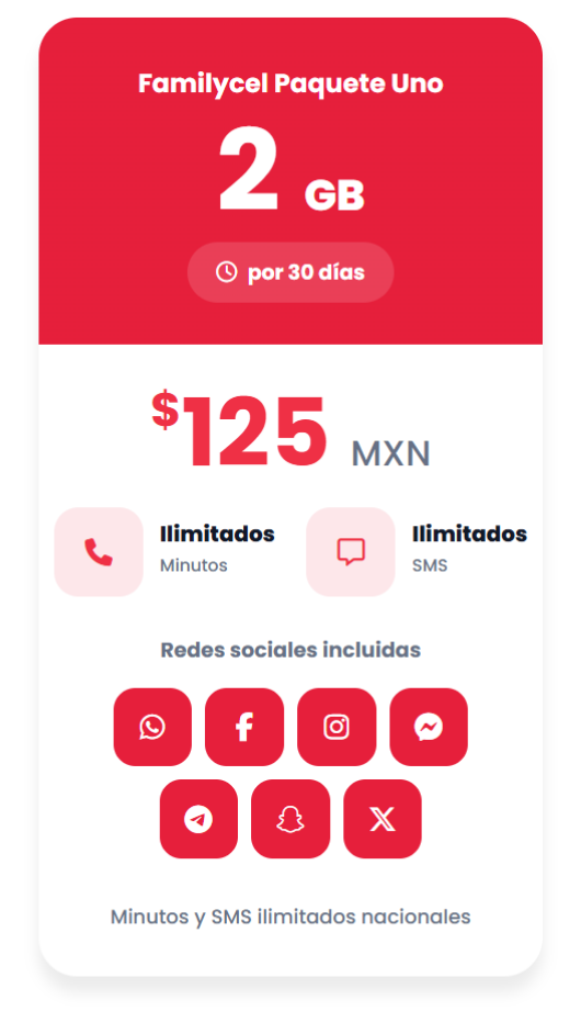 Familycel Paquete Uno