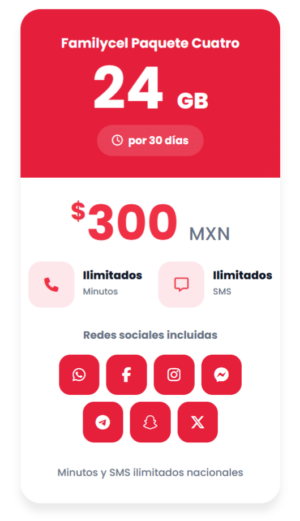 Familycel Paquete Cuatro