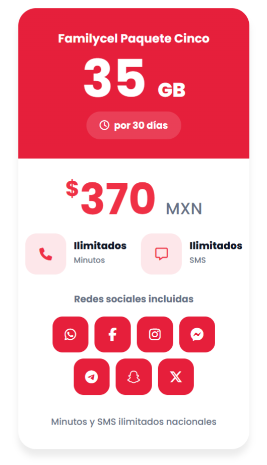 Familycel Paquete Cinco