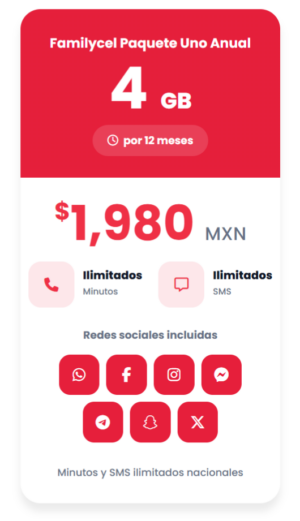 Familycel Paquete Anual Uno