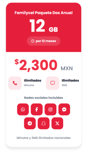 Familycel Paquete Anual Dos