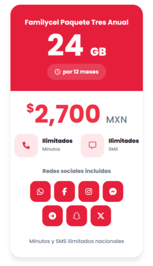 Familycel Paquete Anual Tres